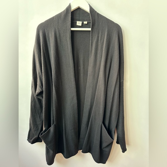 GAP - Solid True Black Open Front Cardigan - XL - Picture 5 of 9